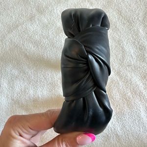 Lele Sadoughi black leather headband
